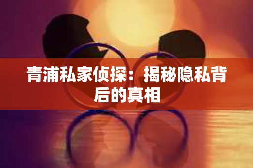 青浦私家侦探：揭秘隐私背后的真相