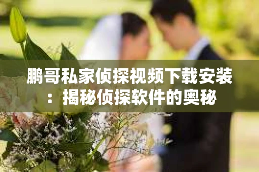 鹏哥私家侦探视频下载安装：揭秘侦探软件的奥秘