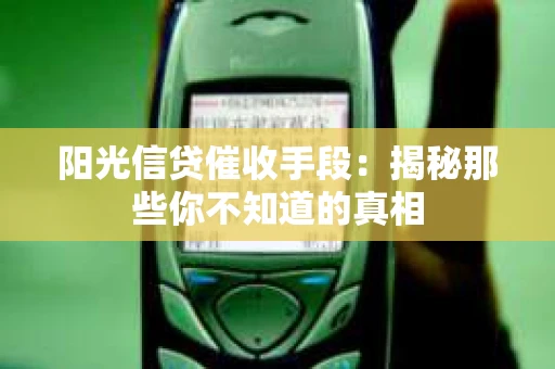 阳光信贷催收手段：揭秘那些你不知道的真相