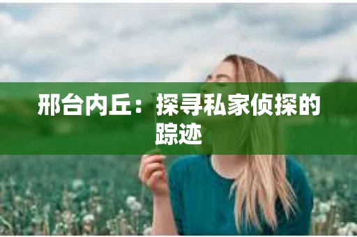 邢台内丘：探寻私家侦探的踪迹