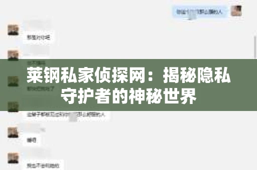 莱钢私家侦探网：揭秘隐私守护者的神秘世界