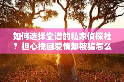 如何选择靠谱的私家侦探社？担心挽回爱情却被骗怎么办？