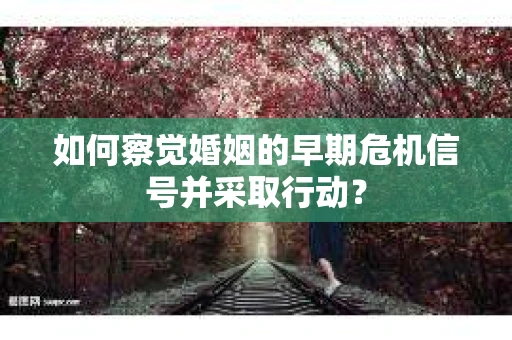如何察觉婚姻的早期危机信号并采取行动？