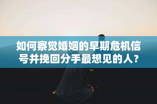 如何察觉婚姻的早期危机信号并挽回分手最想见的人？