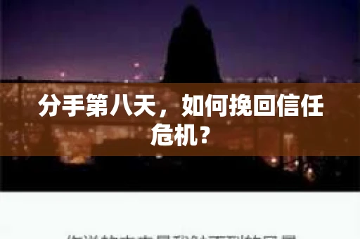 分手第八天，如何挽回信任危机？